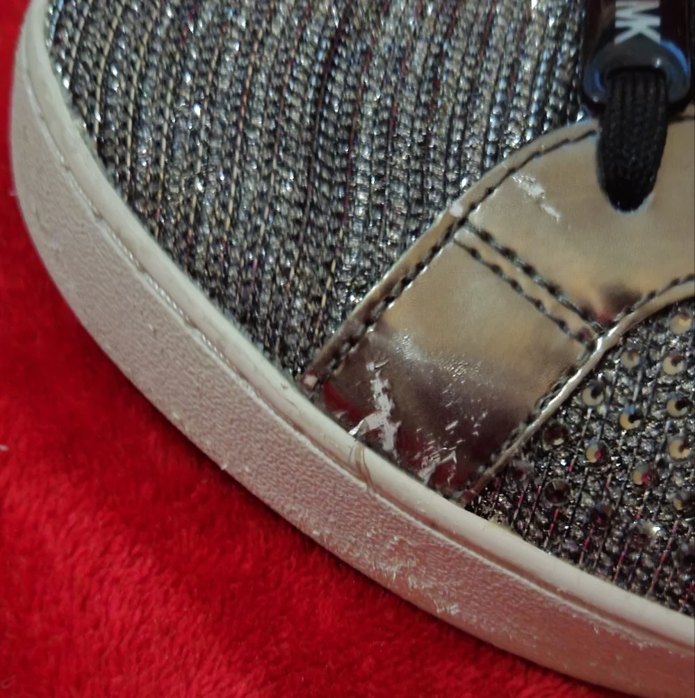 Michael Kors Silver Sparkly Women's Sneakers - Size 10